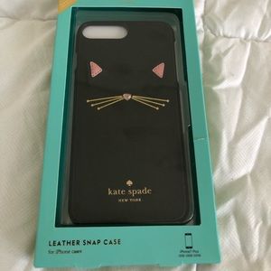 Black Leather Snap Kate Spade 7 Plus IPhone Case